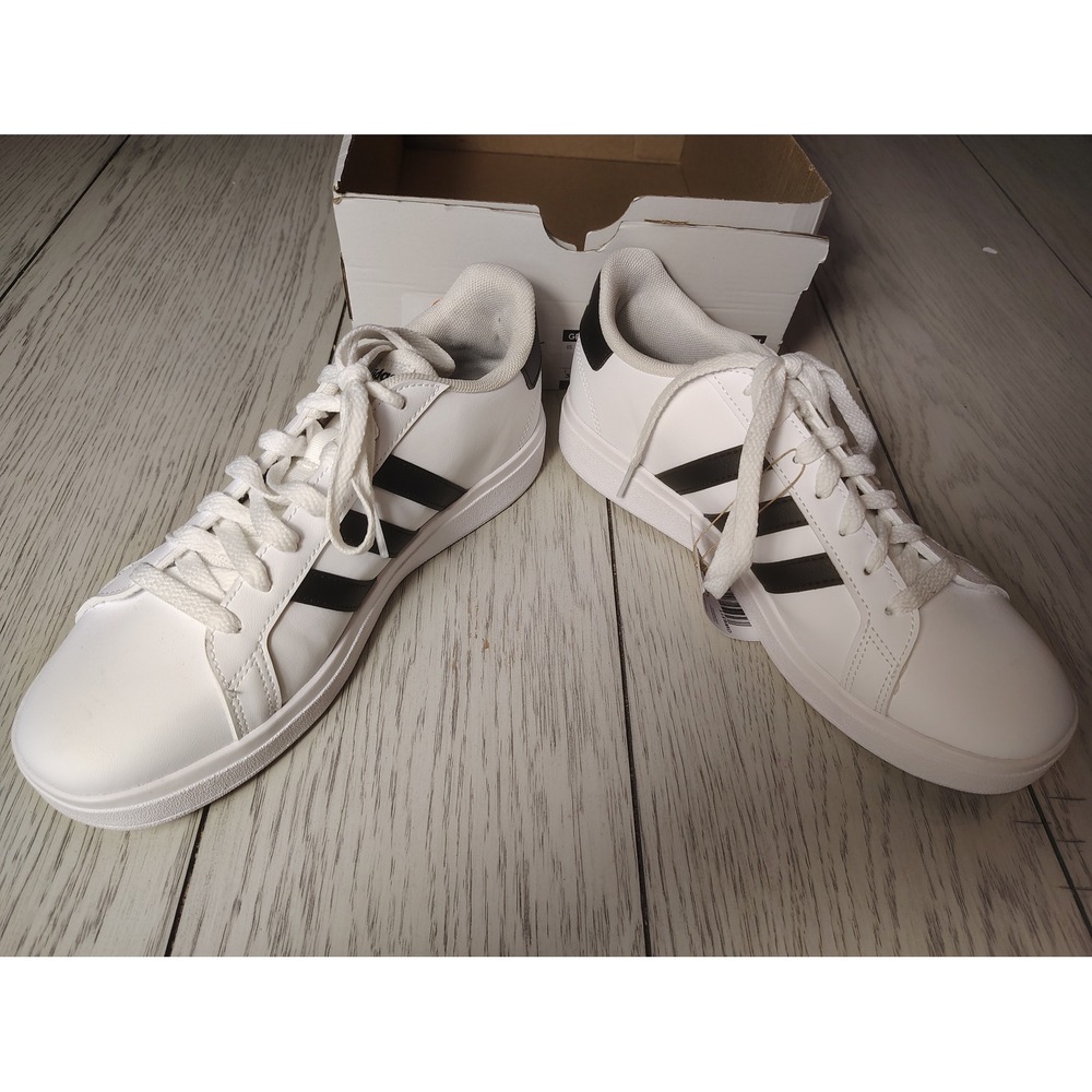 Adidas Grand Court 2.0 K White Black Sneakers GW6511 Mens 6‎ Womens 7.5